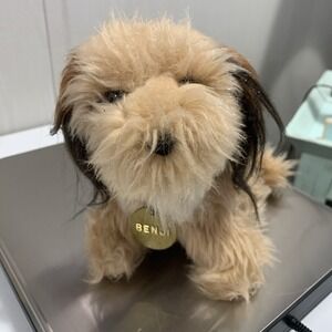 Vintage 1978 "Benji" Dog Plush Mulberry Square Dakin Metal Tag 8" ‎ Clean